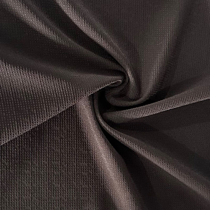 75D Código de musgo Poliéster cuadriculado Spandex de 4 vías de tejido de estiramiento 75D/72F+40D*75D+40D
