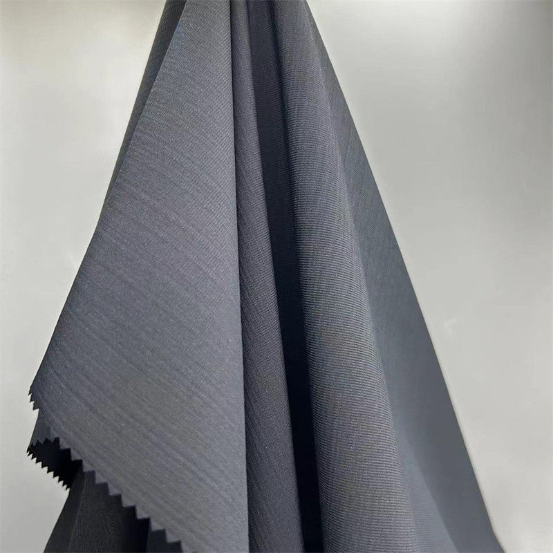 Tejido de poliéster reciclado de Seersucker de baja estiradura T400 con textura similar al lino para ropa de exterior