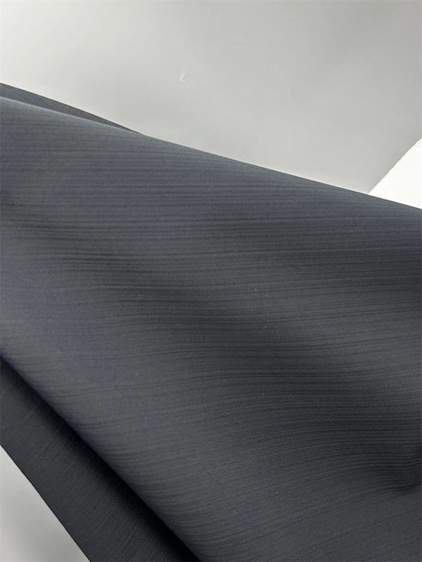 Tejido de poliéster reciclado de Seersucker de baja estiradura T400 con textura similar al lino para ropa de exterior