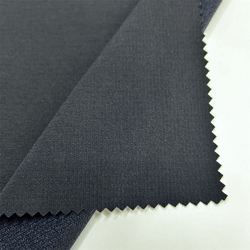 Tejido de montañismo de nylon a cuadros de textura elástica gruesa para ropa al aire libre